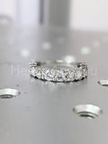 2.1ct Round Cut Moissanite Stackable Half Eternity Band 14k White Gold Plated