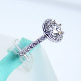 2.2ct Round Cut Moissanite Halo Women Engagement Ring 14k White Gold Plated