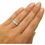 2.25ct Princess Cut Diamond Three Stone Engagement Ring 14K White Gold Finish