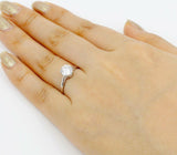 Solitaire Engagement Ring 0.3ct Round Cut VVS1D Diamond 14k White Gold Finish