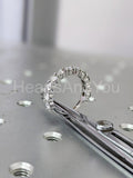 2.1ct Round Cut Moissanite Stackable Half Eternity Band 14k White Gold Plated