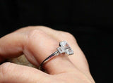 Round Cut VVS1D Diamond Engagement Ring Milgrain Halo 14k WhiteGold Finish