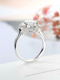 Halo Unique Solitaire Engagement Ring 2.5ct Round Cut Diamond 14k WhiteGold Over