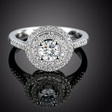 2ct Round Cut Diamond Engagement Ring 14k WhiteGold Finish Double Halo Solitaire