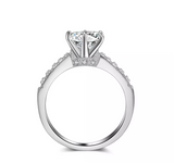 2Ct Round Cut Diamond Collared Solitaire Engagement Ring 14K White Gold Finish