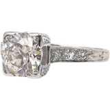 1.6Ct Round Cut Diamond Vintage Antique Engagement Ring 14K White Gold Finish