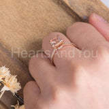 1ct Princess Cut Simulated Peach Morganite Minimalist Ring 14k Rose Gold Plated