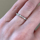 0.2ct Round Cut Moissanite Eternity Milgrain Wedding Band 14k White Gold Plated