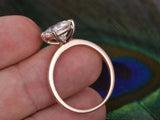 1ct Cushion Cut Diamond Engagement Ring Classic Solitaire 14k Rose Gold Finish