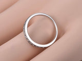 Bridal Half Eternity Wedding Ring Band 1ct Round Cut Diamond 14k White Gold Over