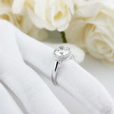 2.5ct Round Cut VVS1D Diamond Engagement Ring Halo Solitaire 14k White Gold Over
