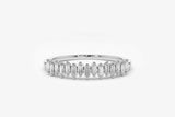 2ct Wedding Ring Band Baguette Cut Diamond Stackable Design 14k White Gold Over