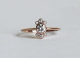 0.25ct Round Cut Diamond Engagement Ring 14k Rose Gold Finish Flower Cluster