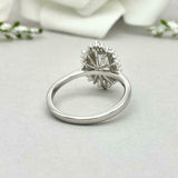 2ct Engagement Ring Emerald Cut Diamond Ballerina Sunburst 14k White Gold Finish
