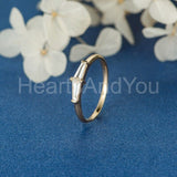 0.5ct Tapered Baguette Simulated Diamond Minimalist Ring 14k Yellow Gold Plated