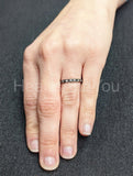 0.3ct Round Cut Moissanite Anniversary Women Wedding Band 14k Black Gold Plated