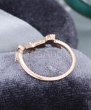 0.5ct Round Cut Moissanite Curved Milgrain Wedding Band 14k Yellow Gold Plated
