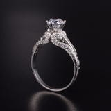 1.2ct Round Cut VVS1D Diamond Engagement Ring 14k Rose Gold Finish Unique Design