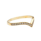 1ct Round Cut Diamond Wedding Band V Shape Half Eternity 14k Yellow Gold Finish