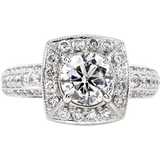 5Ct Round Cut VVS1/D Diamond Halo Vintage Engagement Ring 14K White Gold Finish
