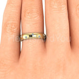 0.2ct Round Cut Moissanite Zig Zag Flush Set Wedding Band 14k White Gold Plated