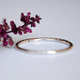 0.05ct Round Cut Moissanite Flush Set Dainty Wedding Band 14K White Gold Plated