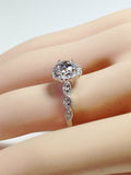 3Ct Round Cut Diamond Engagement Halo Ring 14K White Gold Over Vintage Milgrain