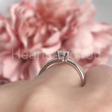 0.2ct Oval Cut Simulated Diamond Solitaire Engagement Ring 14k White Gold Plated