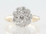2.3ct Round Cut VVS1D Diamond Engagement Ring Vintage Cluster 14k Dual Gold Over
