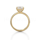 2.3ct Oval Simulated Diamond Solitaire with Accents Ring 14k Yellow Gold Plated