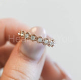 0.5ct Round Cut Moissanite Stackable Women Wedding Band 14k Rose Gold Plated