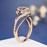 1.3ct Oval Cut Peach Morganite Engagement Ring 18k Rose Gold Finish Split Shank