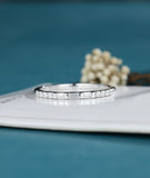 0.5ct Baguette Simulated Diamond Half Eternity Wedding Band 14k WhiteGold Plated