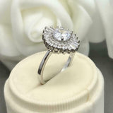2ct Engagement Ring Round Cut Diamond Ballerina Sunburst 14k White Gold Finish