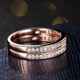 2ct Round Cut Diamond Milgrain Half Eternity Wedding Bands 14k Rose Gold Finish