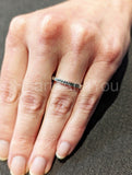 0.1ct Round Cut Simulated Diamond Anniversary Wedding Band 14k White Gold Plated