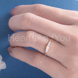 0.5ct Tapered Baguette Simulated Diamond Minimalist Ring 14k Yellow Gold Plated