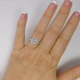 1.5ct Round Cut VVS1D Diamond Engagement Ring 14k White Gold Over Halo Solitaire