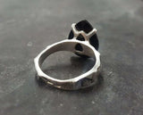 2.5ct Engagement Ring Pear Cut Black Diamond Solitaire 14k White Gold Finish