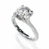 3Ct Round Brilliant Diamond Iced Solitaire Engagement Ring 18K White Gold Finish