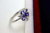2.3ct Engagement Ring Oval Cut Tanzanite Stylish Partywear 14k White Gold Finish
