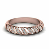 1ct Round Cut Diamond Half Eternity Queen Wedding Ring Band 14k Rose Gold Finish