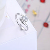 0.5ct Round Cut Diamond Engagement Ring 14k WhiteGold Finish Solitaire for Women