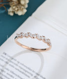 0.5ct Marquise Simulated Diamond Half Eternity Wedding Band 14k Rose Gold Plated