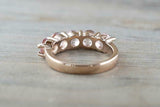 2.7ct Round Cut Peach Morganite Wedding Band 14k Rose Gold Finish Five Stone