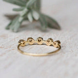 0.3ct Round Cut Moissanite Minimalist Bezel Wedding Band 14k Yellow Gold Plated