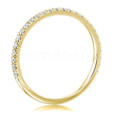 0.3ct Round Cut Moissanite Half Eternity Wedding Band 14k White Gold Plated