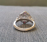 2Ct Round Cut Diamond Ruby Vintage Halo Engagement Ring 14K White Gold Finish