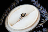 Trilogy Solitaire Engagement Ring 1.5ct Round Black Diamond 14k Rose Gold Finish