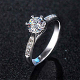 2.1ct Round Cut Diamond Engagement Ring 14k White Gold Finish Accents Solitaire